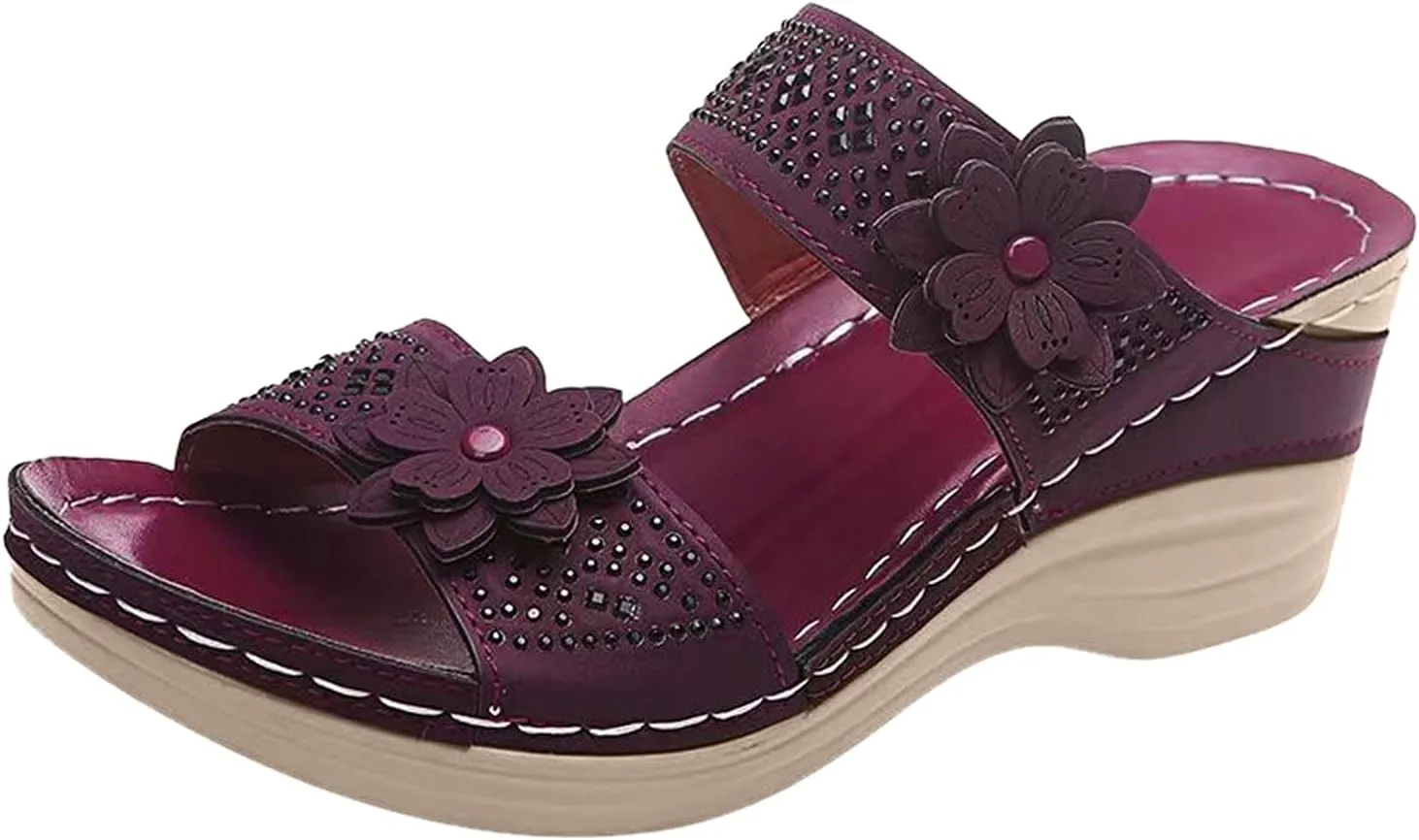 Eduavar Sandals for Women Casual Summer, Orthopedic Sandals for Women Breathable Summer Beach Sandals Casual Open Toe Sandals