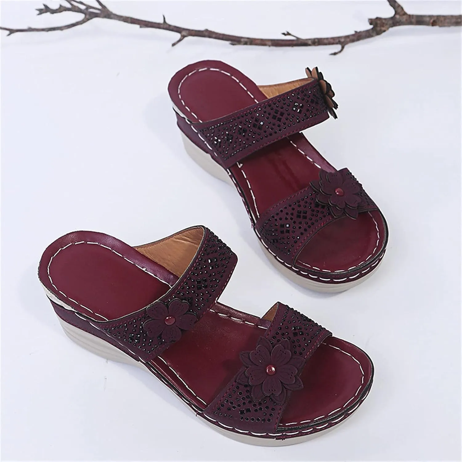Eduavar Sandals for Women Casual Summer, Orthopedic Sandals for Women Breathable Summer Beach Sandals Casual Open Toe Sandals