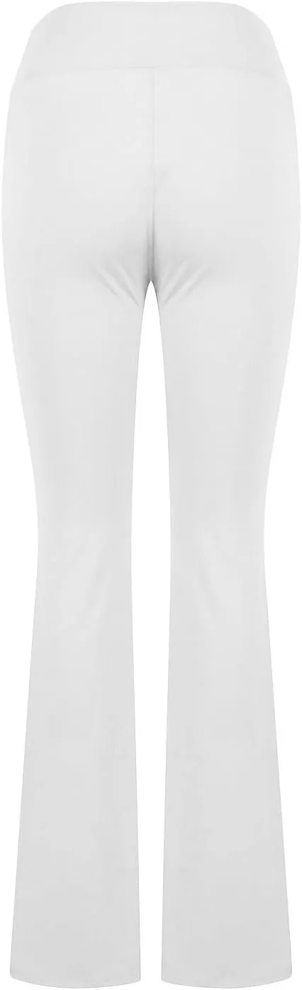 Flare Yoga Pants for Women V Neck High Waisted Tummy Control Pants Skinny Stretch Butt Lifting Pull on Pants with Pockets
