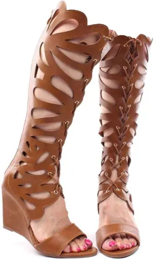 Forever Link Womens Rainbow-01 Gladiator Wedge Sandals