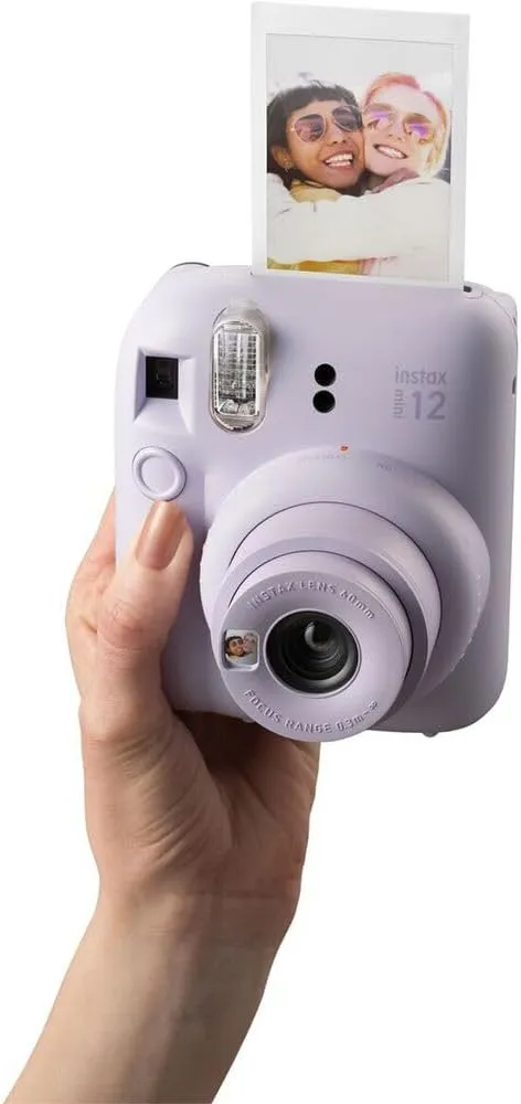 Fujifilm Instax Mini 12 Instant Camera Lilac Purple Bundle with Fuji Instax Mini Film Value Pack (20 Sheets)   Protective Carrying Case   Photo Album   Microfiber Cleaning Cloth