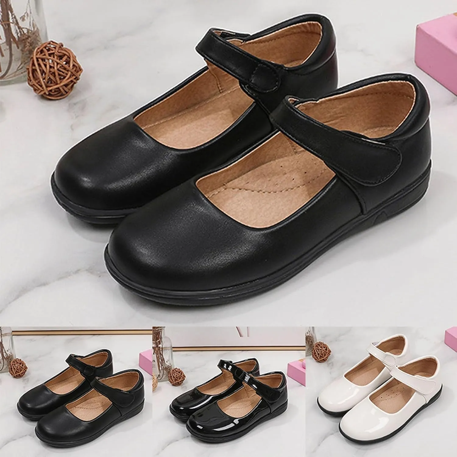 Girls Ballet Dress Shoes Kids Toddler Mary Jane Flats Pu Leather Solid Wedding Party School Communio?? Oxfor?? Shoes