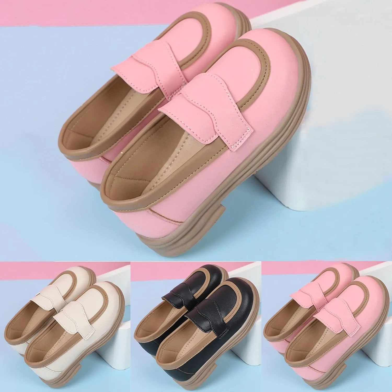 Girls Dress Shoes Toddler Girls Mary Jane Flats for School Party Wedding Shoes Kids Uniform Platform Shoes