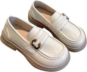 Girls Loafers Chunky Platform Classic Dress Shoes Big Little Kid PU Leather Rubber Sole Oxfor?? School Uniform Shoes