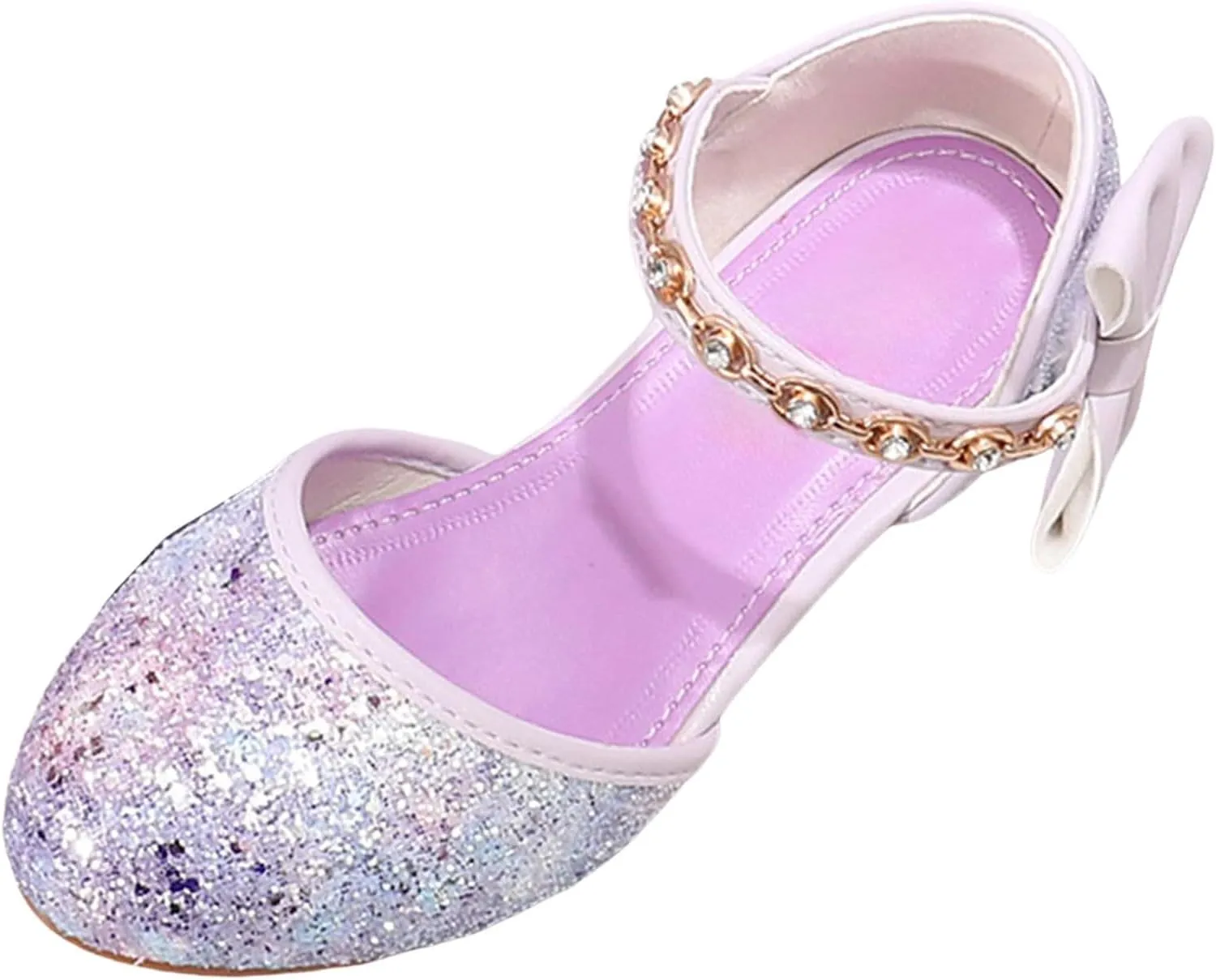 Girl's Sandals Soft Sole Girls Sandals High Heels Rhinestone Bow Princess Model Show Crystal Shoes