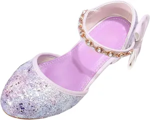 Girl's Sandals Soft Sole Girls Sandals High Heels Rhinestone Bow Princess Model Show Crystal Shoes