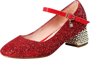 Girls Shoes High Heel Toddler Girls Dress Shoes Sparkle Mary Jane Flower Girls Wedding Toddler Dress Shoes Girls