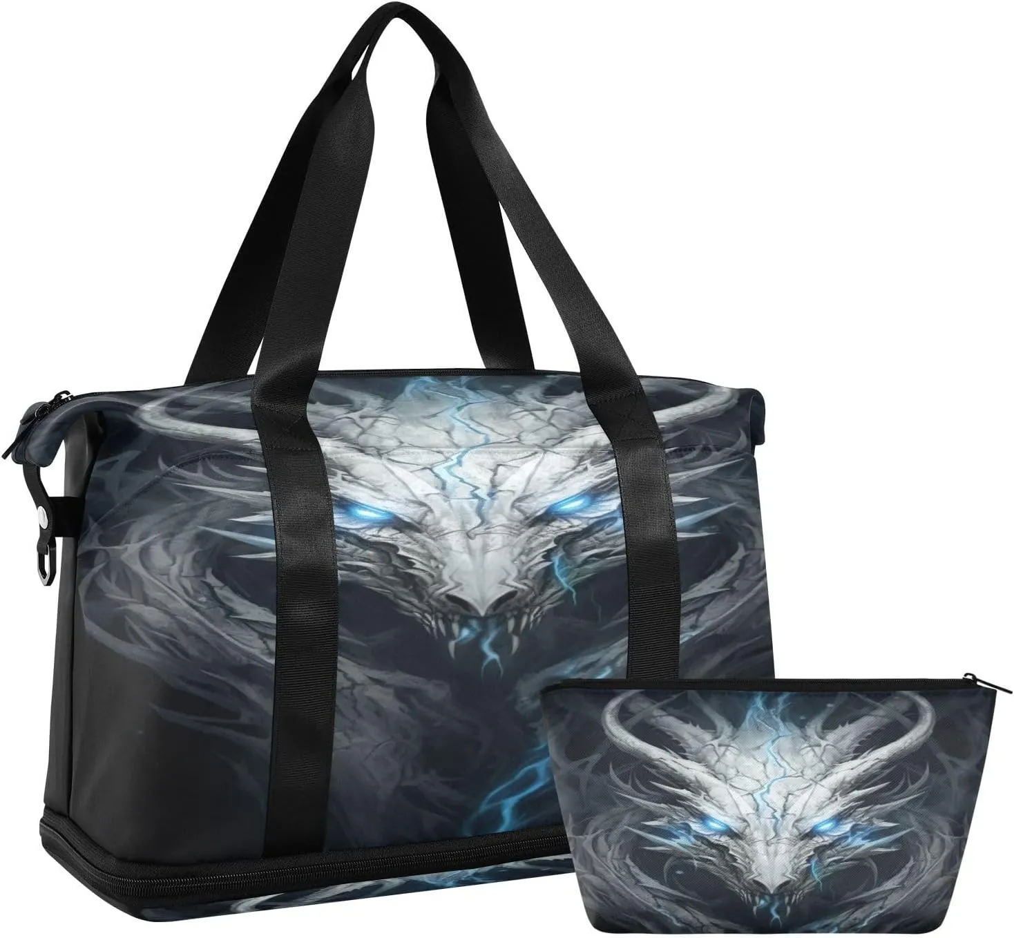 Grey Dragon Sports Gym Bag with Waterproof Dry Wet Pocket, Travel Duffel Bag for Women MenWorkout Bag Fits Yoga, Swimming