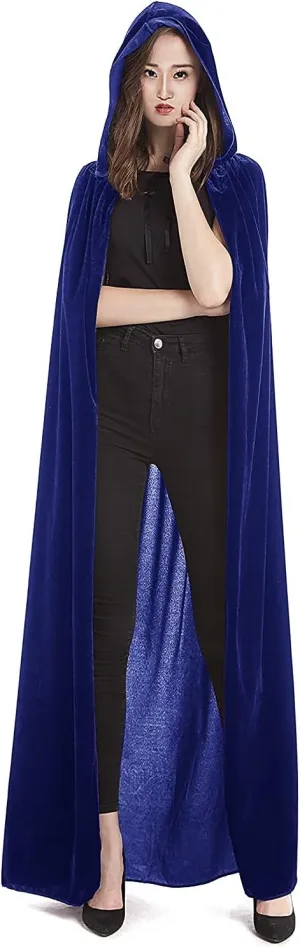 Halloween Vampire Capes Long Velvet Hooded Cape Party Fancy Dress Cape Cloak Party Cosplay Robe Costume 170cm