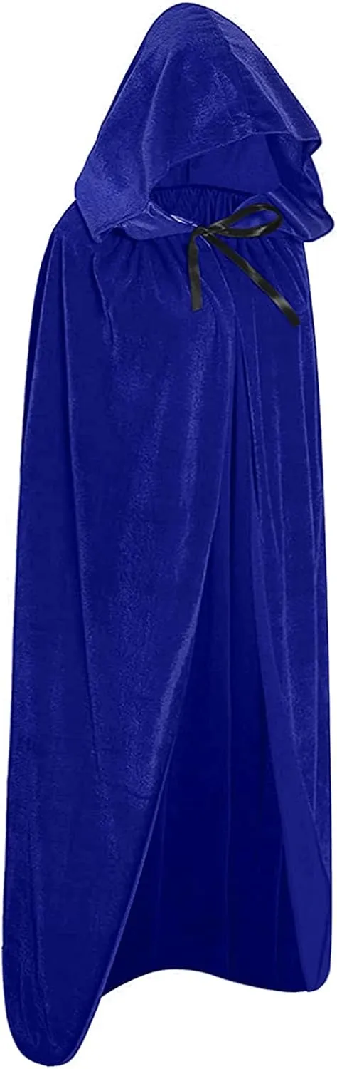 Halloween Vampire Capes Long Velvet Hooded Cape Party Fancy Dress Cape Cloak Party Cosplay Robe Costume 170cm