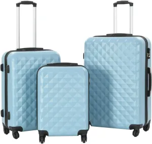 Hardcase Trolley Set 3 Pieces with Security Lock and 360 Degree Castors, Durable Lightweight ABS, Blue