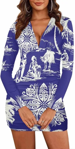 Homecoming Dresses 2024 Tropical Palm Leaves and Flower Women's Bodycon Dresses Printed Long Party Club Dress