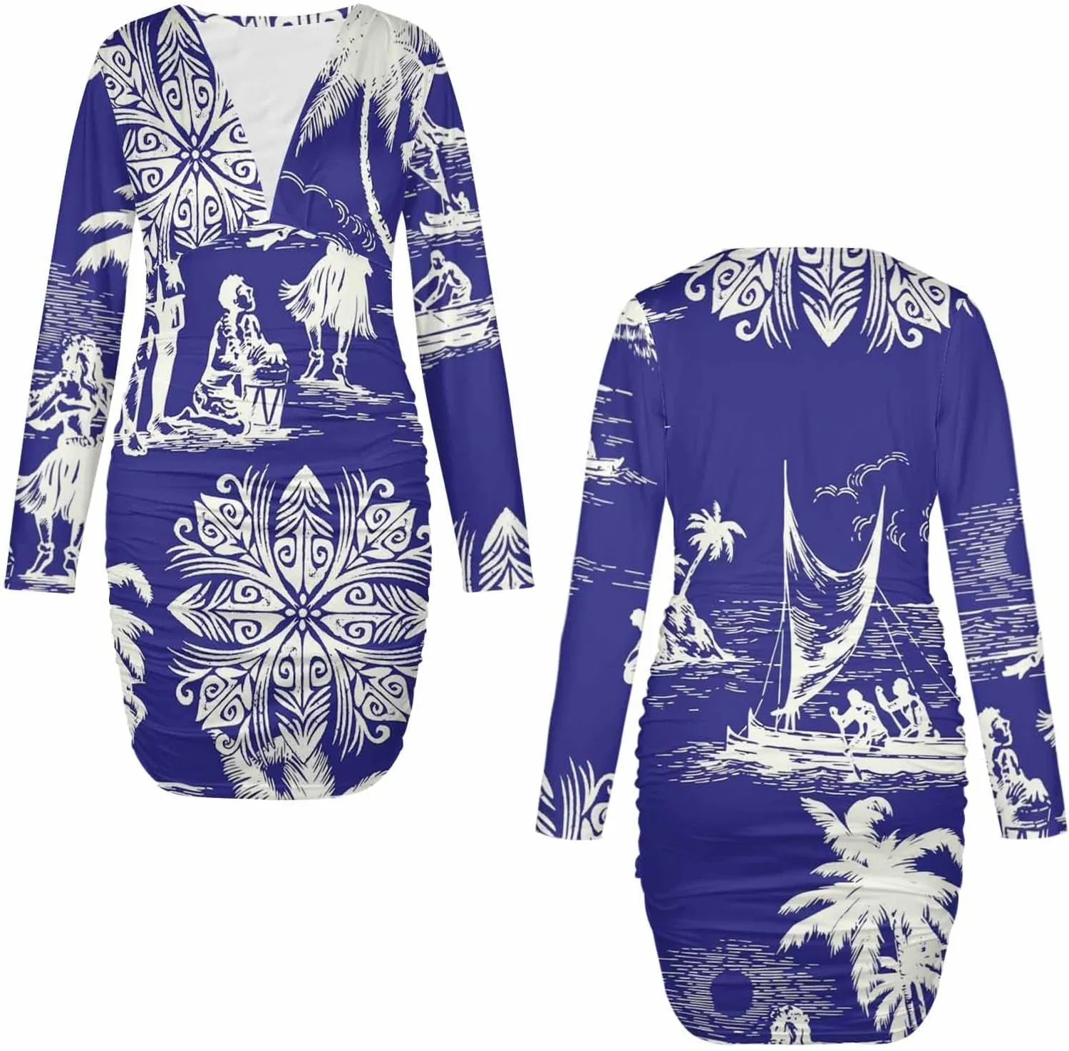 Homecoming Dresses 2024 Tropical Palm Leaves and Flower Women's Bodycon Dresses Printed Long Party Club Dress