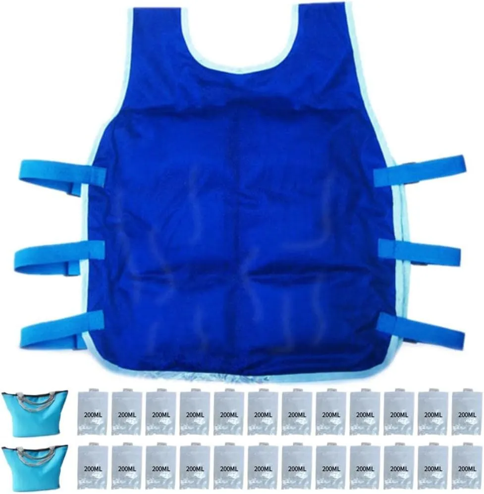 Ice Vest Cooling Vest For Men Women Ice Cube Vest Ice Cooling Vest With Cooling Packs For Men Women Cool Shirt For Summer Hot Weather Outdoor Sports Working 24 Ice Bag