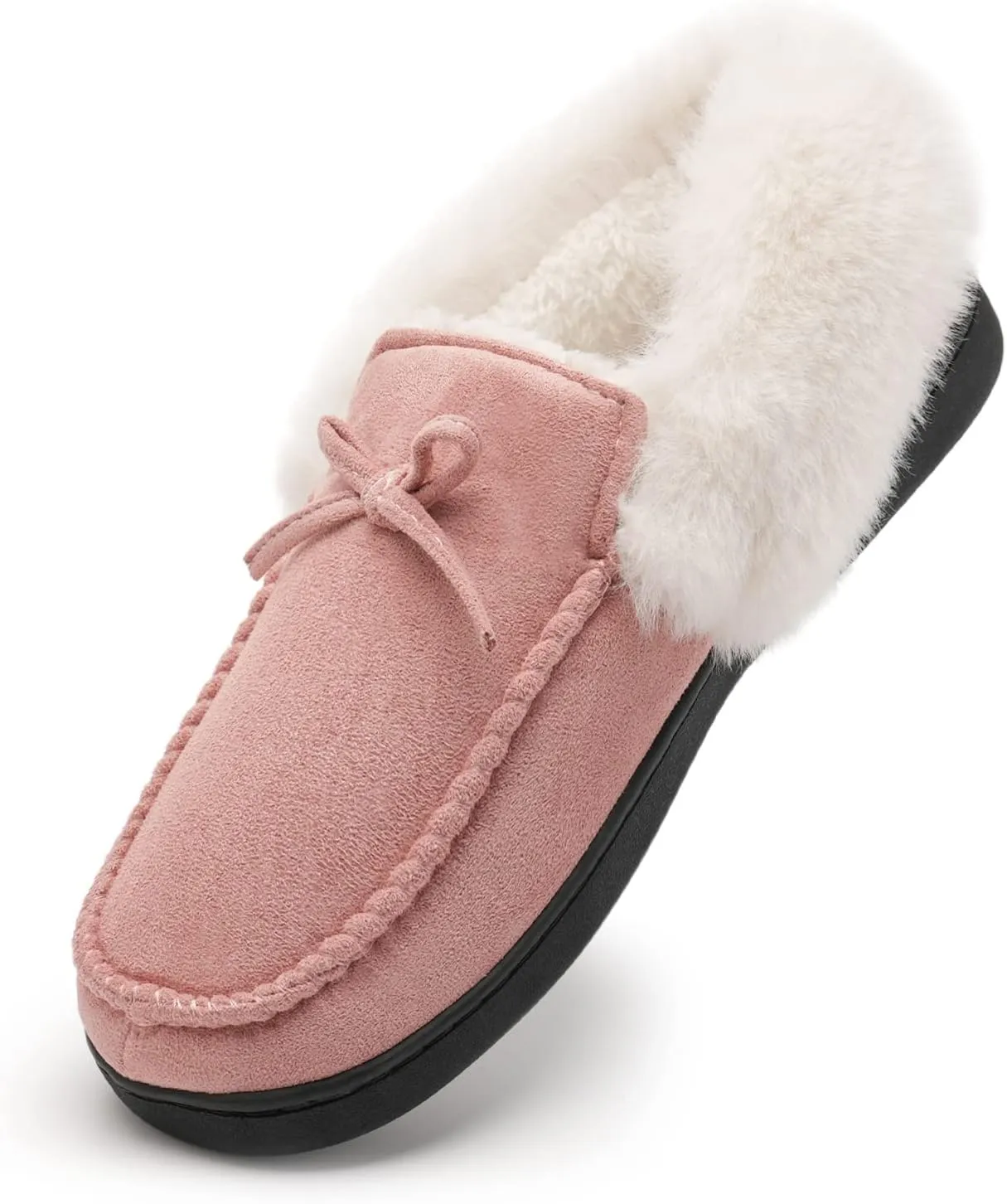 IceUnicorn Womens Moccasin Slippers Breathable Micro Suede Soft Memory Foam House Slippers Indoor Outdoor Warm Faux Fur Lining House Shoes