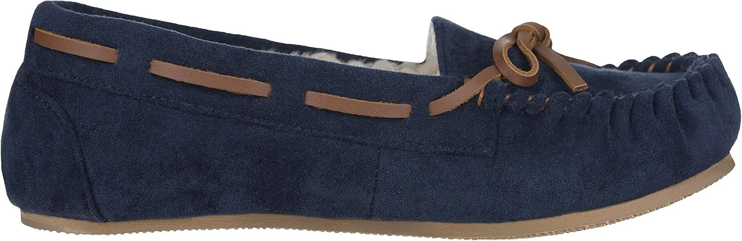 ILLUDE Women??s Moccasin Slipper Vegan Suede Faux Fur Lined Indoor Outdoor Moccasins Slip On Loafers Moccasins Shoes