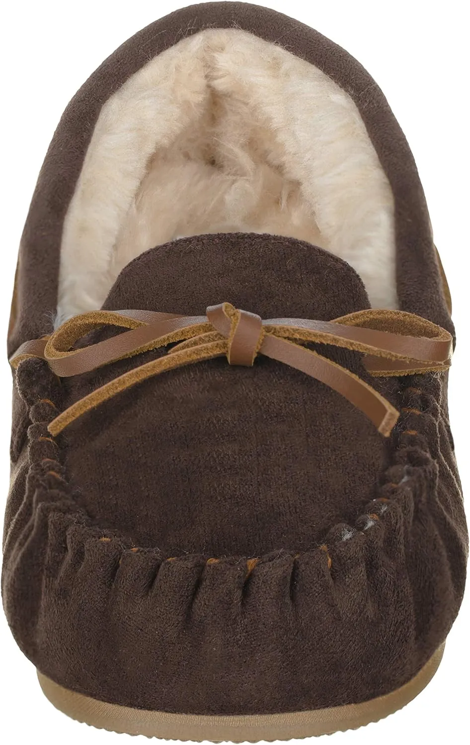 ILLUDE Women??s Moccasin Slipper Vegan Suede Faux Fur Lined Indoor Outdoor Moccasins Slip On Loafers Moccasins Shoes