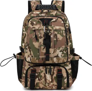 INSAVANT Travel Backpack for Mens 18.3 Inch with Laptop Sleeve and Shoe Compartment, Computer Backpacks with USB Charging Port, Durable Hiking Work Business Daypack for Women(Camouflage)
