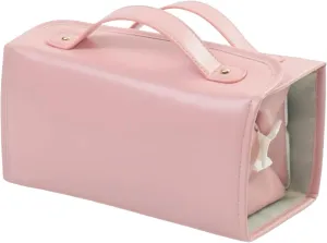 Kaylines Leather Waterproof Cosmetic Bag, Kaylines Cosmetic Bag, Kaylines Waterproof Makeup Bag, Leather Waterproof Cosmetic Bag Detachable 4 in 1 Travel Toiletry Bag for Women (Pink)