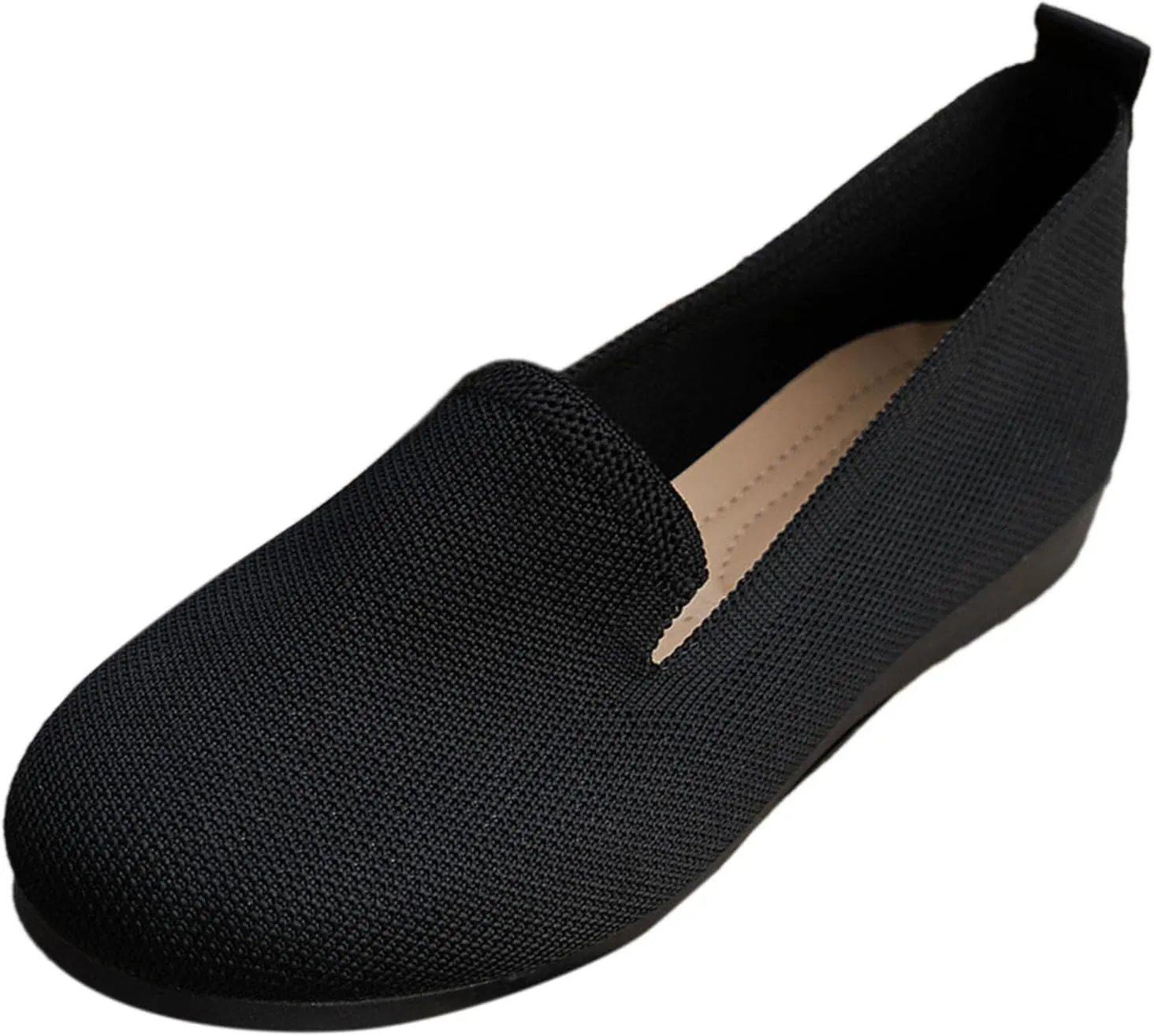 Ladies Colour Blocking Round Head Printing Shallow Mouth Flat Bottom Casual Comfortable New Shoes Leather Casual Women