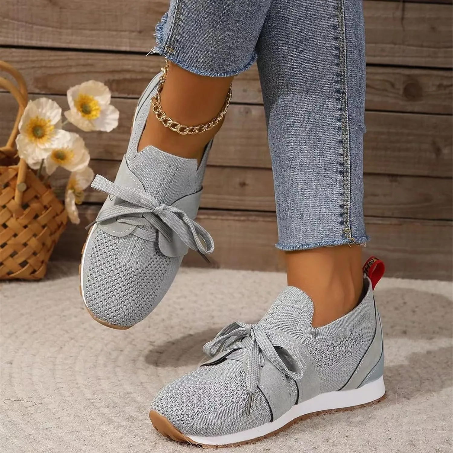 Ladmiple Running Shoes For Women Walking Tennis Shoes Slip On Memory Foam Lightweight Casual Non Slip Gym Athletic Sneakers