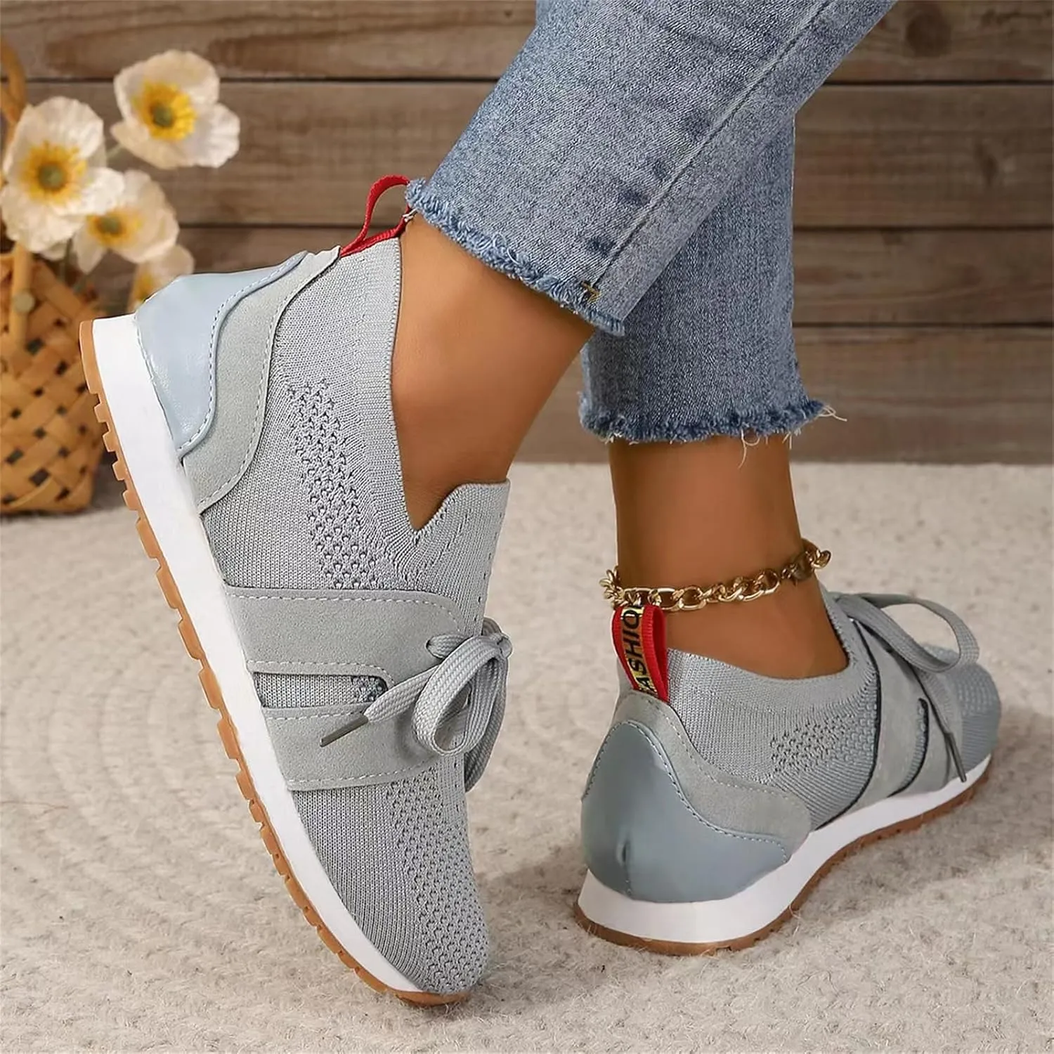Ladmiple Running Shoes For Women Walking Tennis Shoes Slip On Memory Foam Lightweight Casual Non Slip Gym Athletic Sneakers