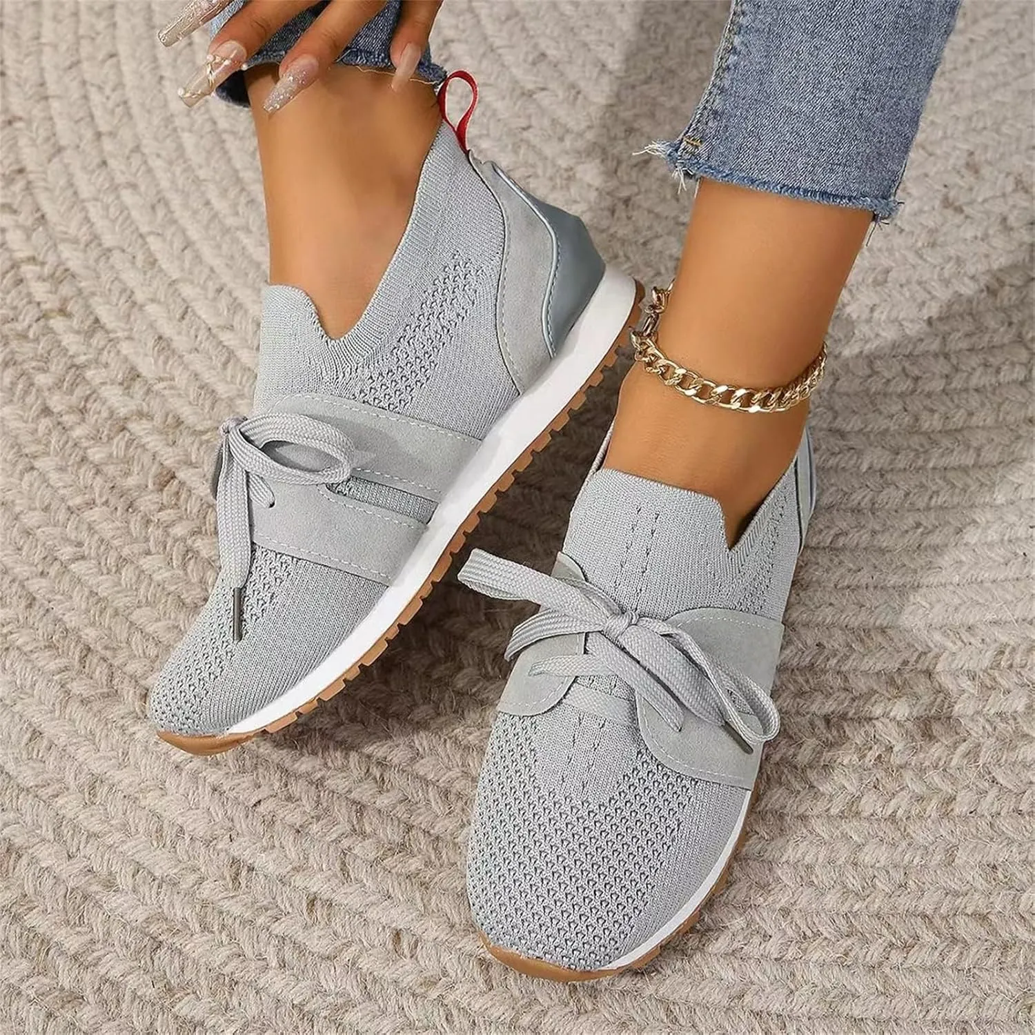 Ladmiple Running Shoes For Women Walking Tennis Shoes Slip On Memory Foam Lightweight Casual Non Slip Gym Athletic Sneakers