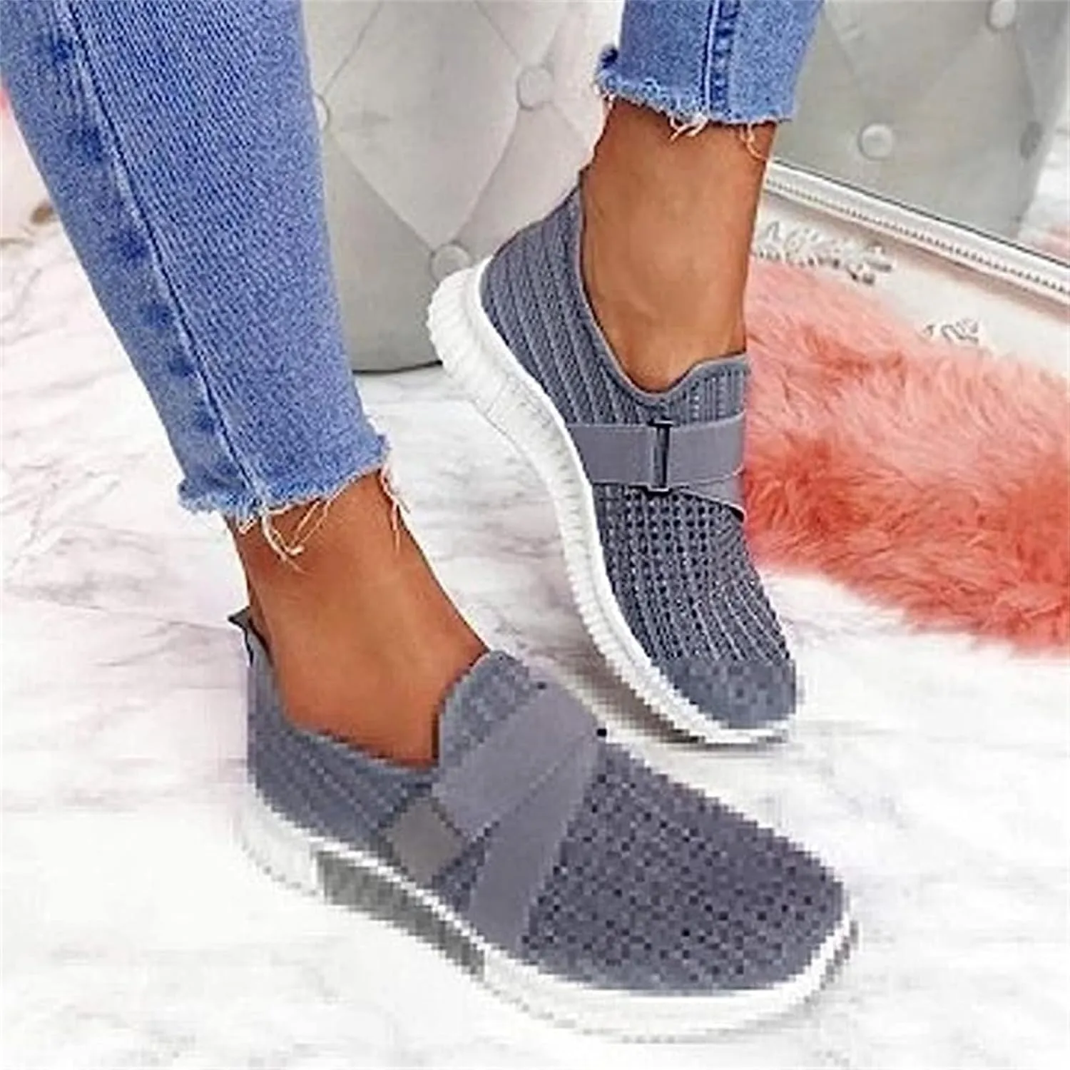 Ladmiple Running Shoes Womens Slip On Fashion Tennis Sport Gym Jogging Walking Comfortable Athletic Fitness Sneakers