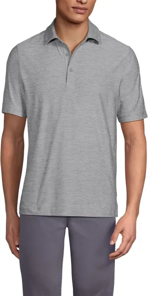 Lands' End Men's Short Sleeve Performance Pieced Yoke Hybrid Polo