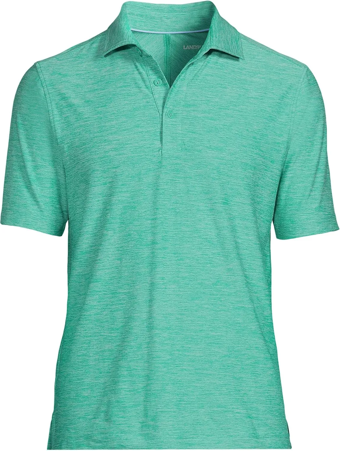 Lands' End Men's Short Sleeve Performance Pieced Yoke Hybrid Polo