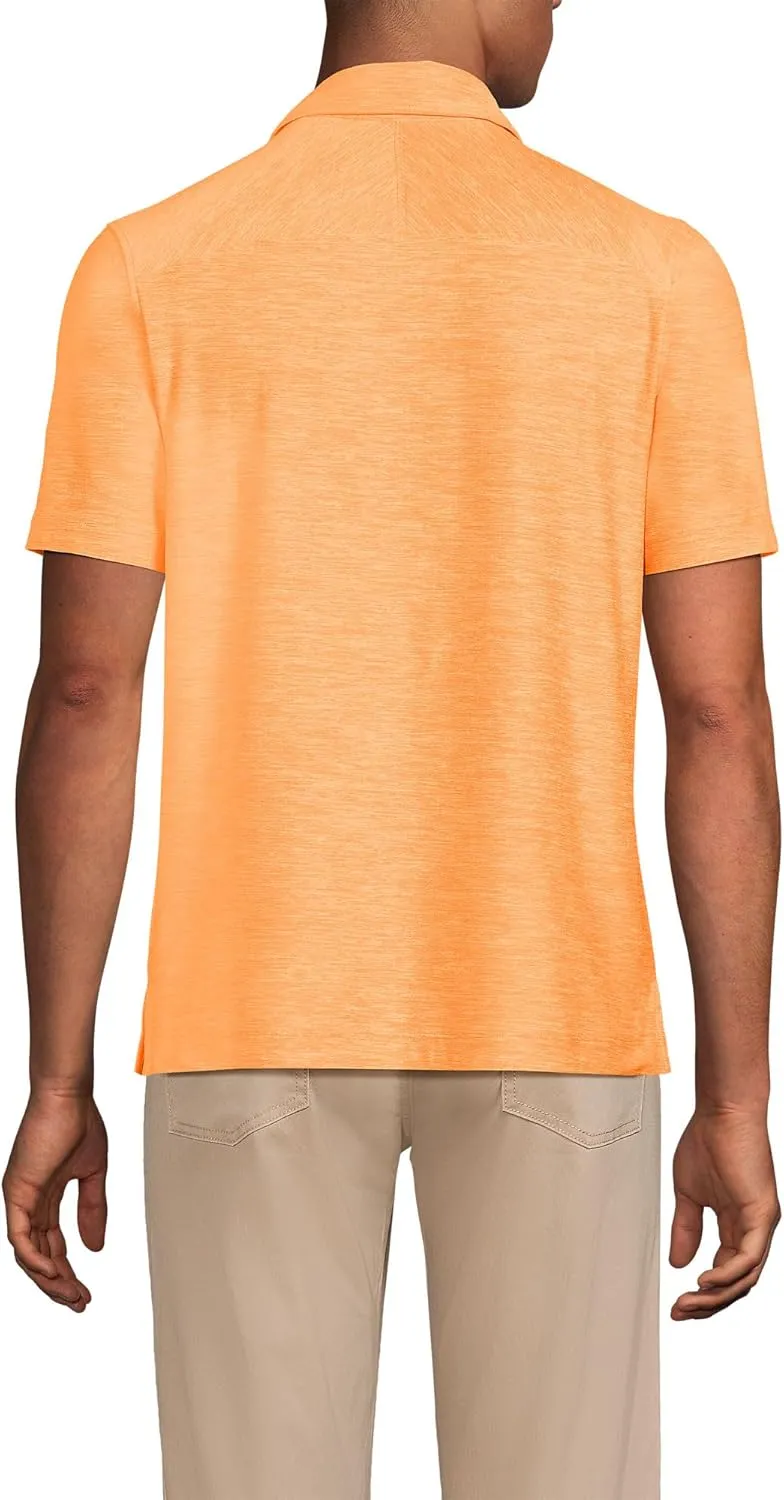 Lands' End Men's Short Sleeve Performance Pieced Yoke Hybrid Polo
