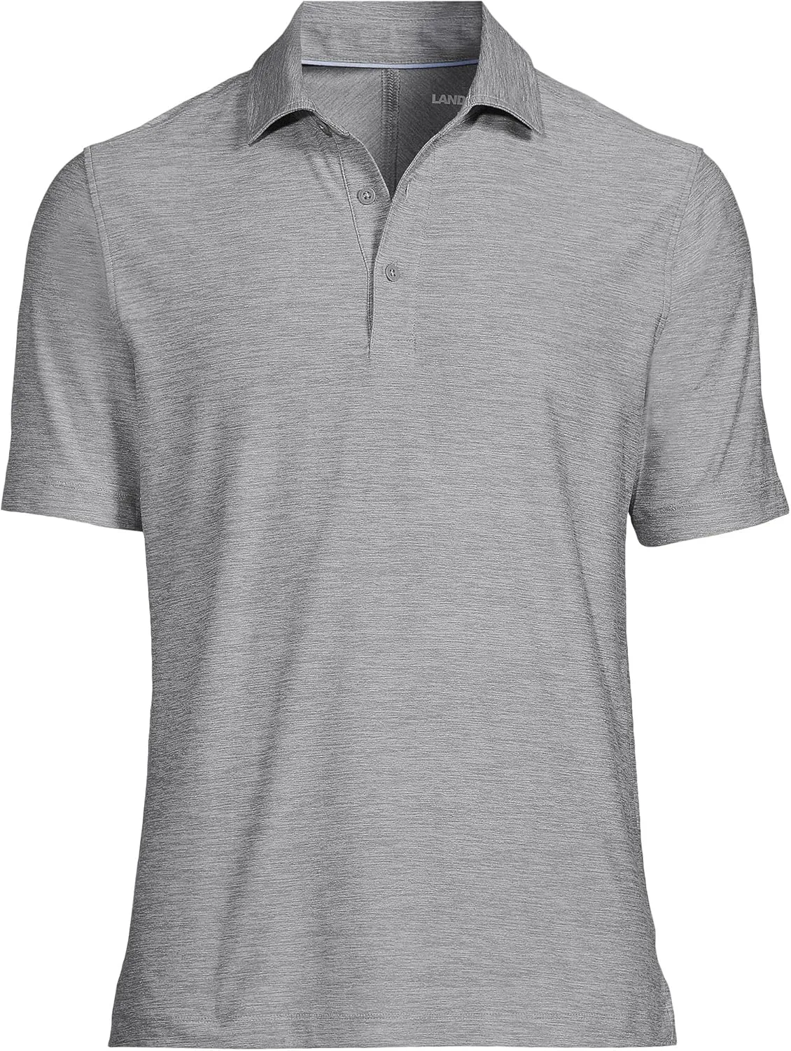 Lands' End Men's Short Sleeve Performance Pieced Yoke Hybrid Polo