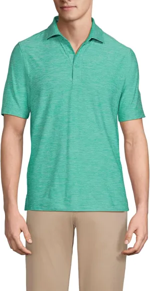 Lands' End Men's Short Sleeve Performance Pieced Yoke Hybrid Polo