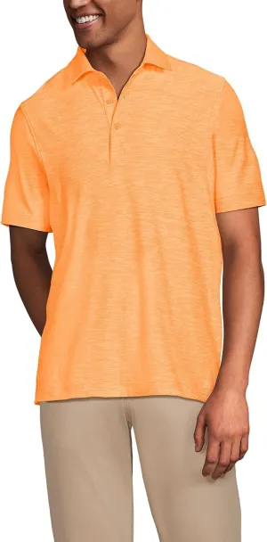 Lands' End Men's Short Sleeve Performance Pieced Yoke Hybrid Polo