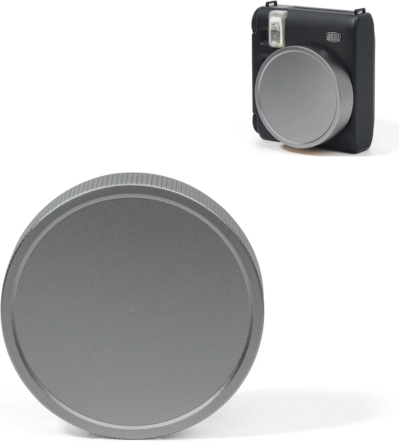Lens Protective Cap Compatible with Fujifilm Instax Mini 99 Instant Camera, Instax Mini 99 Lens Cover, Aluminum Cap with Anti-lost Rope and Dust-Proof Bag - Grey