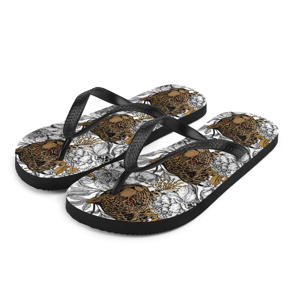 Leopard Head Flip-Flops