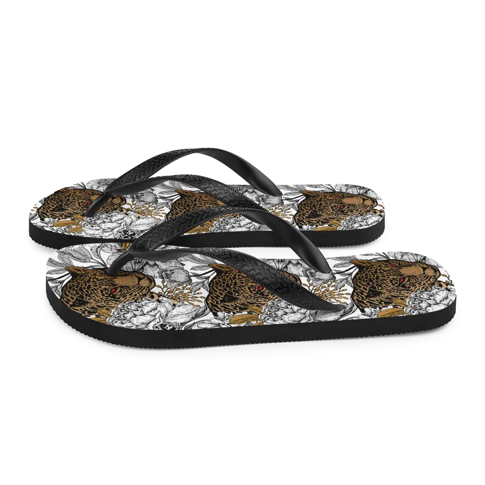 Leopard Head Flip-Flops
