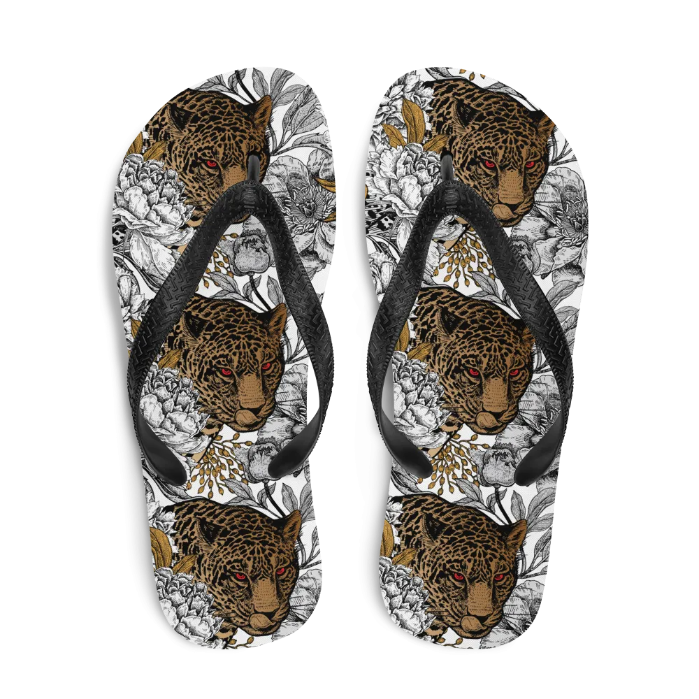Leopard Head Flip-Flops