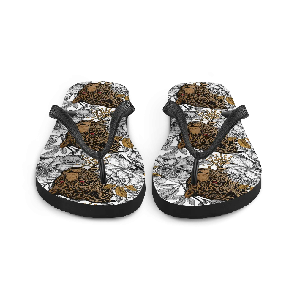 Leopard Head Flip-Flops