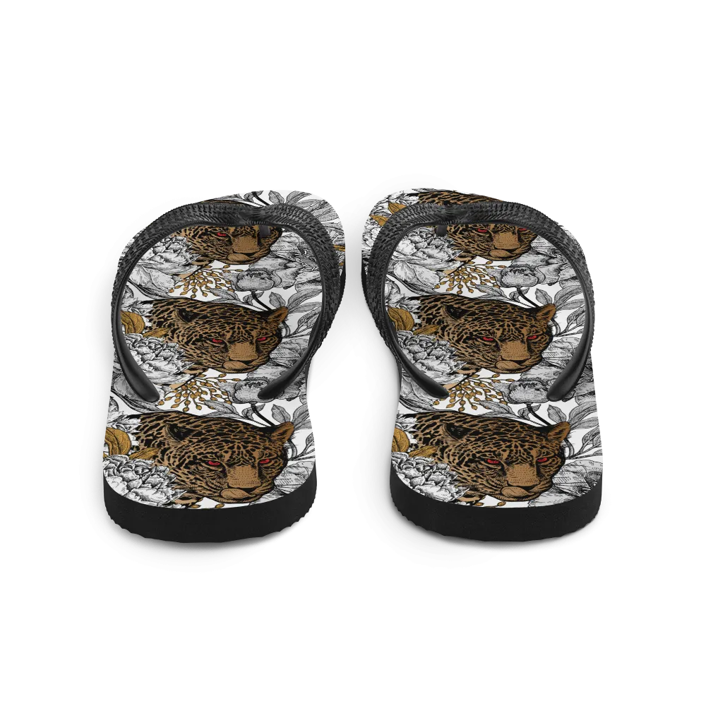 Leopard Head Flip-Flops
