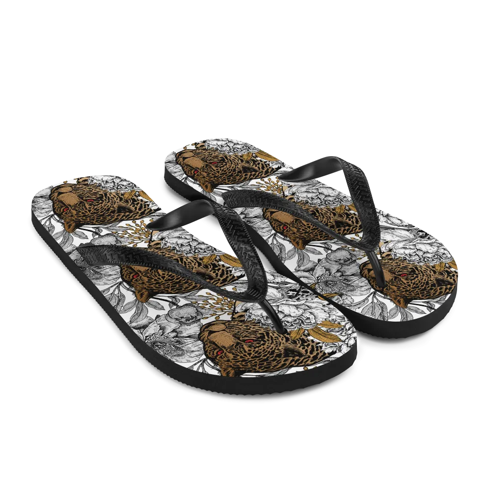 Leopard Head Flip-Flops