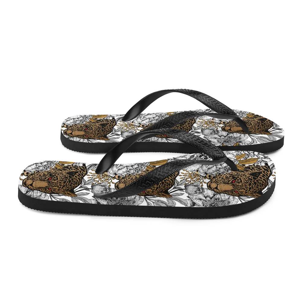 Leopard Head Flip-Flops