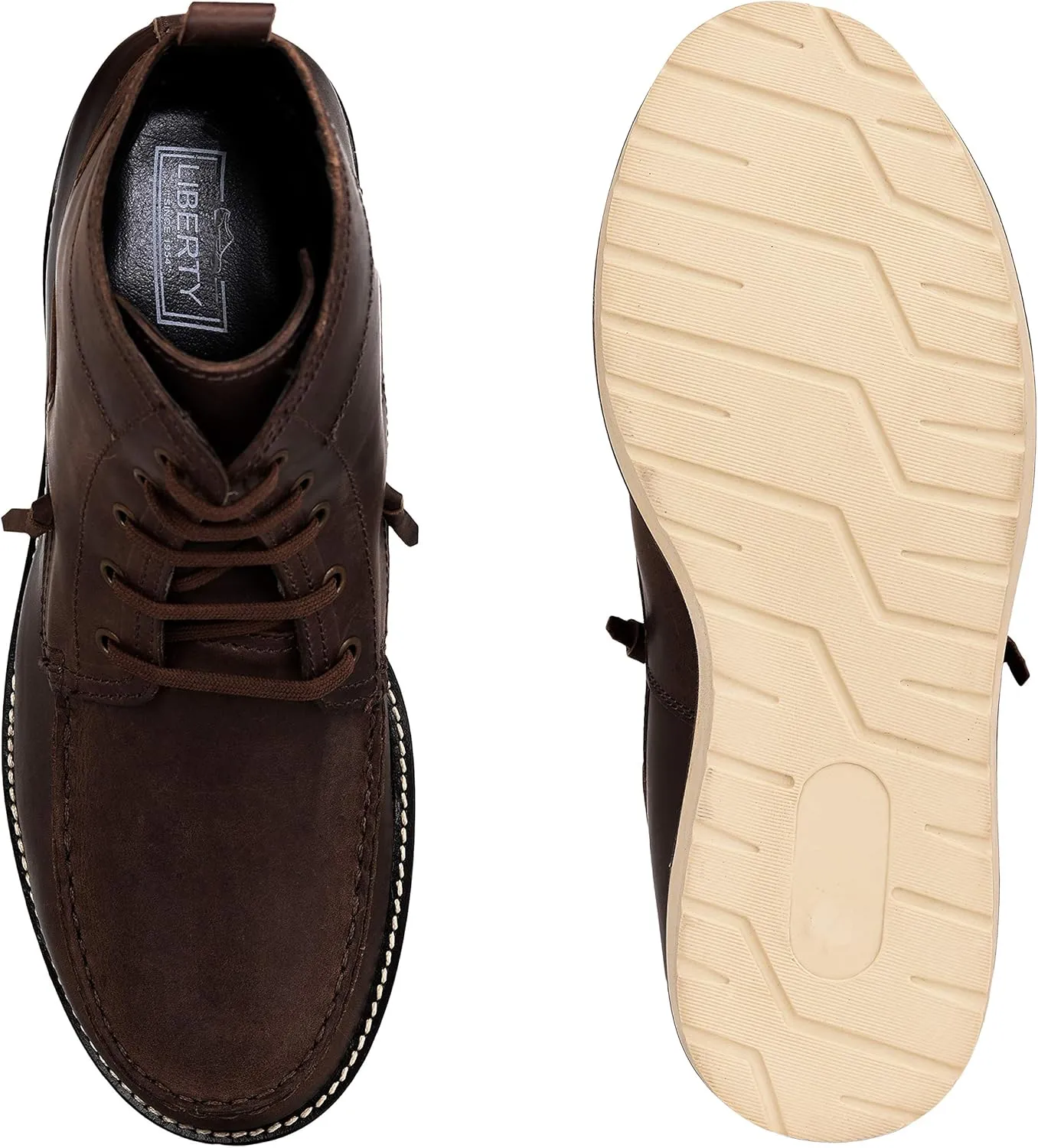 LIBERTYZENO Mens Genuine Leather Ankle Length Hiking Desert Boot Shoes