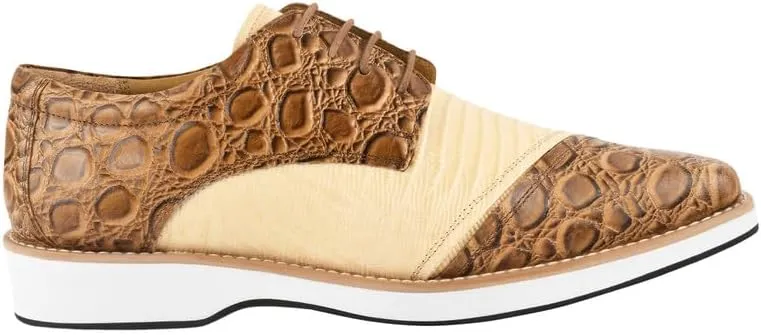 LIBERTYZENO Mens Knitted, EEL & Croco Print Genuine Leather Adults Lace Up Oxford Dress Shoes for Prom Graduation