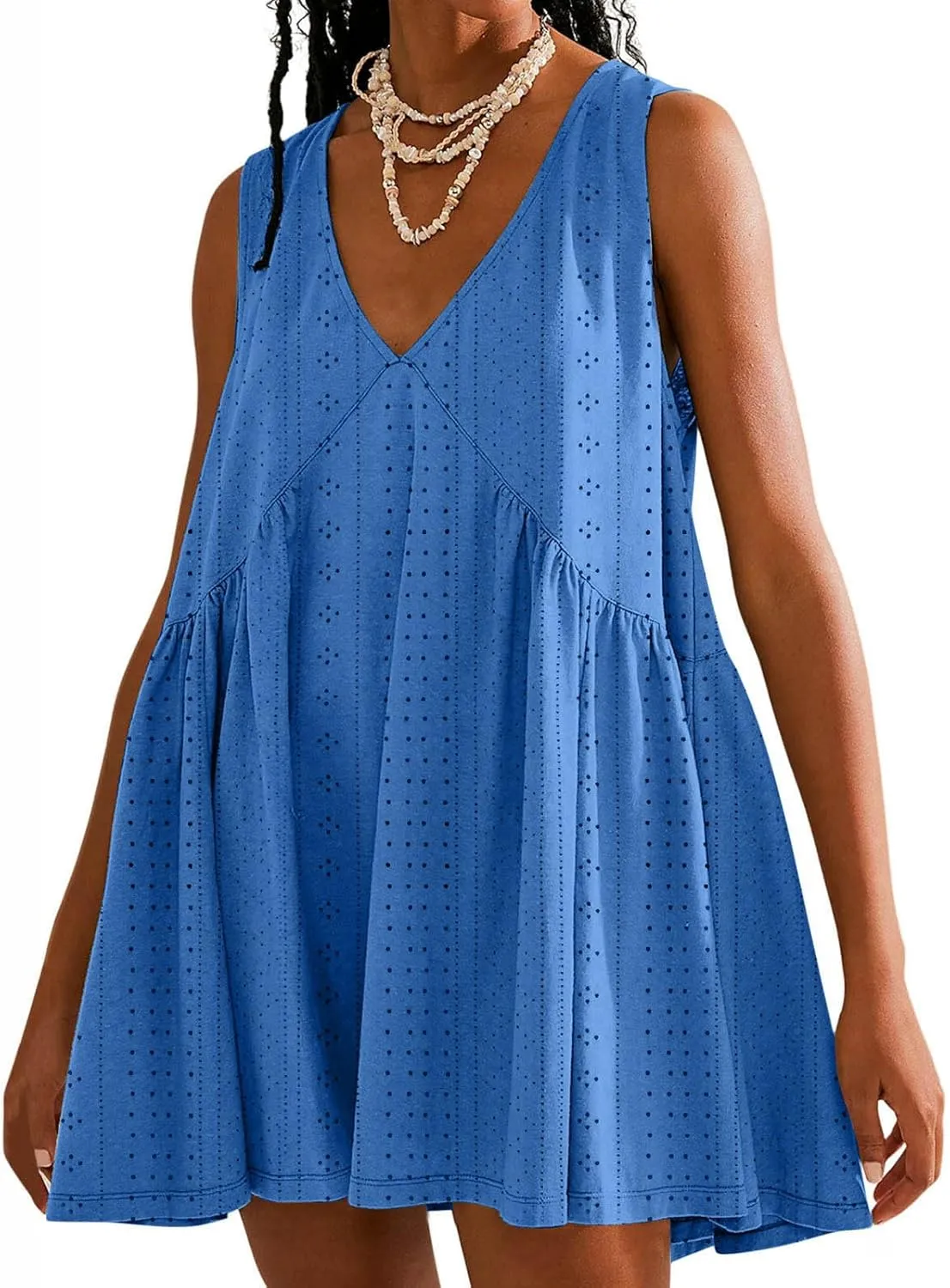Light Blue Mini Dress Sleeveless Maternity Casual Dress Outfits for Women Wrap Mini Dresses Women Casual V Neck Dress