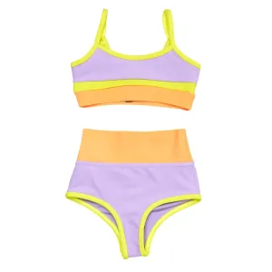 LITTLE EVA SUNDAZED COLOR BLOCK SPORTY TWO PIECE BIKINI