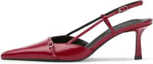 MAVMAX Slingback Heels for Women Kitten Heels with Bow Pointed Close Toe Pumps Dress Party Heeled Sexy Wedding Shoes