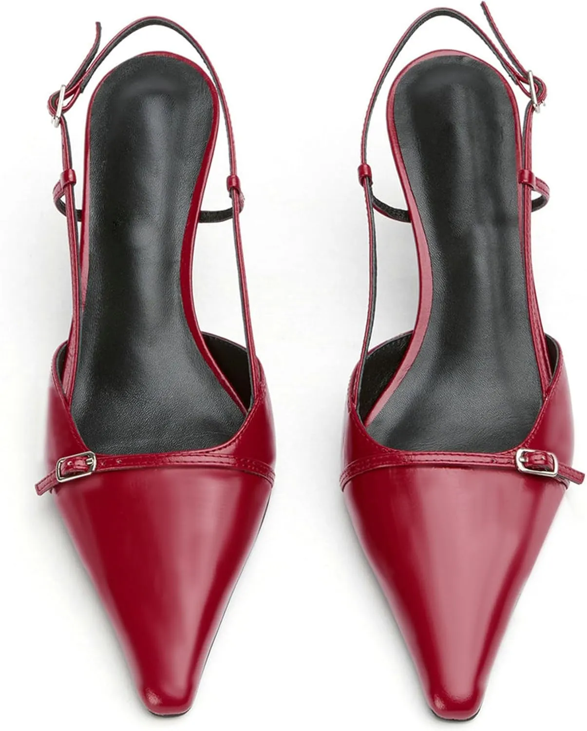 MAVMAX Slingback Heels for Women Kitten Heels with Bow Pointed Close Toe Pumps Dress Party Heeled Sexy Wedding Shoes