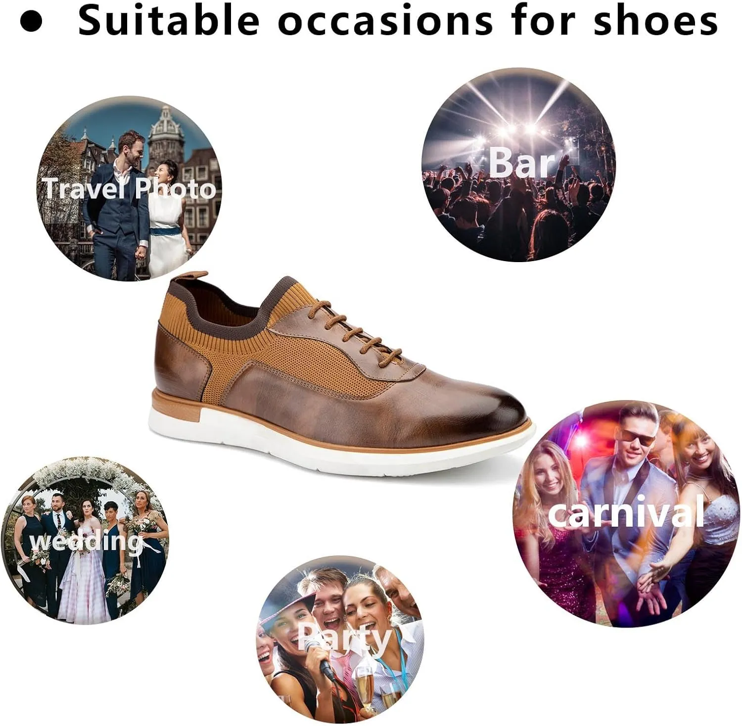 Meijiana Men's Oxfords Casual Dress Shoes Leather Lace Up Shoes for Men Business Oxford Shoes