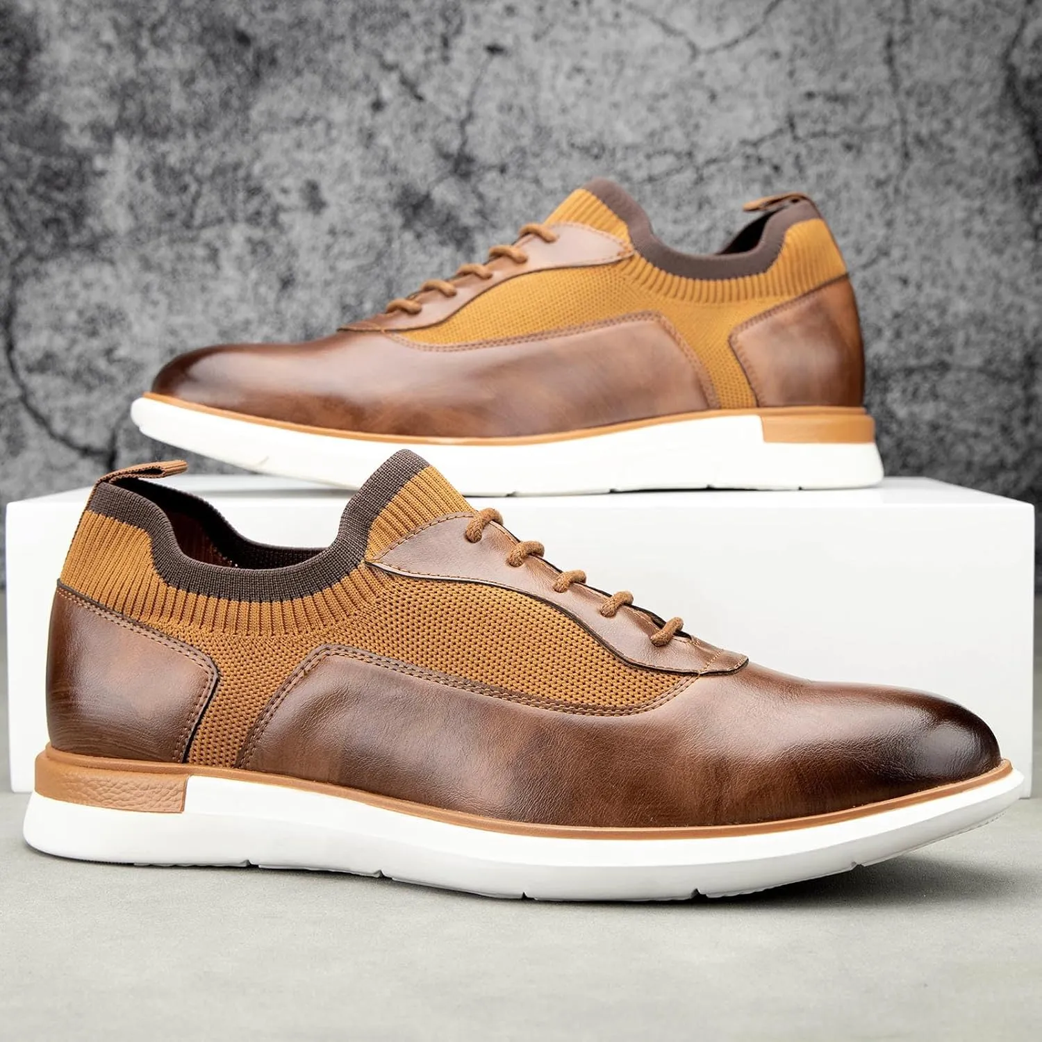 Meijiana Men's Oxfords Casual Dress Shoes Leather Lace Up Shoes for Men Business Oxford Shoes